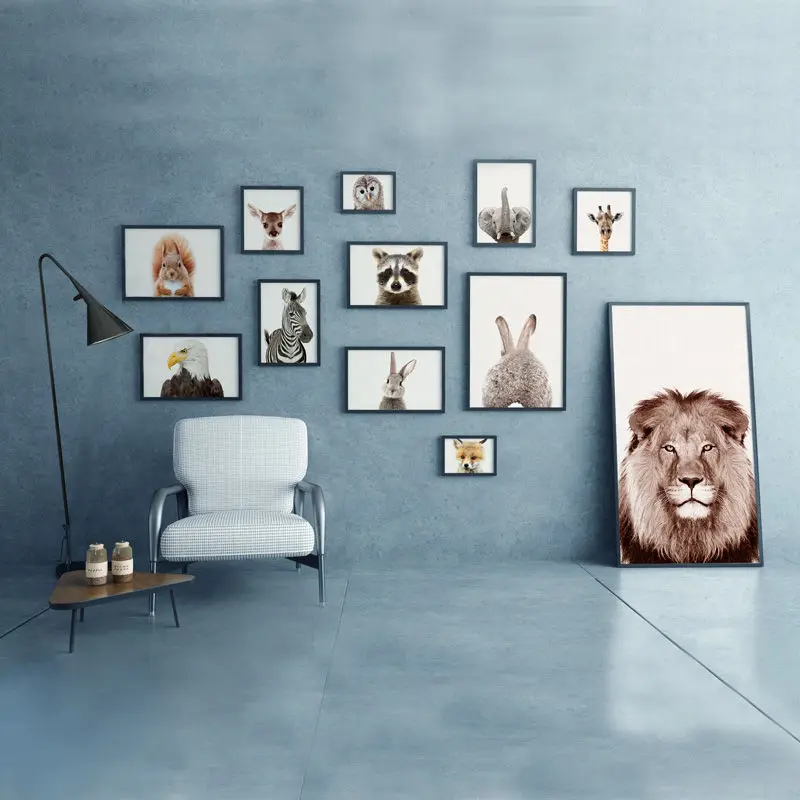 

Giraffe Elephant Lion Tiger Zebra Nursery Wall Art Canvas Painting Nordic Posters And Prints Wall Pictures Baby Kids Room Decor