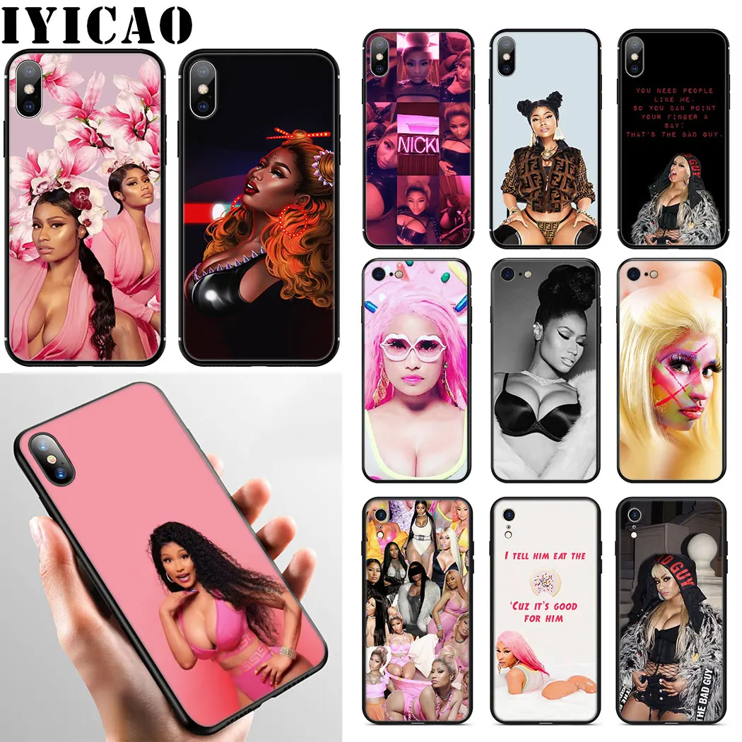 Мягкий чехол для телефона IYICAO Nicki Minaj Rapper iPhone XR X XS Max 6 6S 7 8 Plus 5 5S SE|Бамперы| |