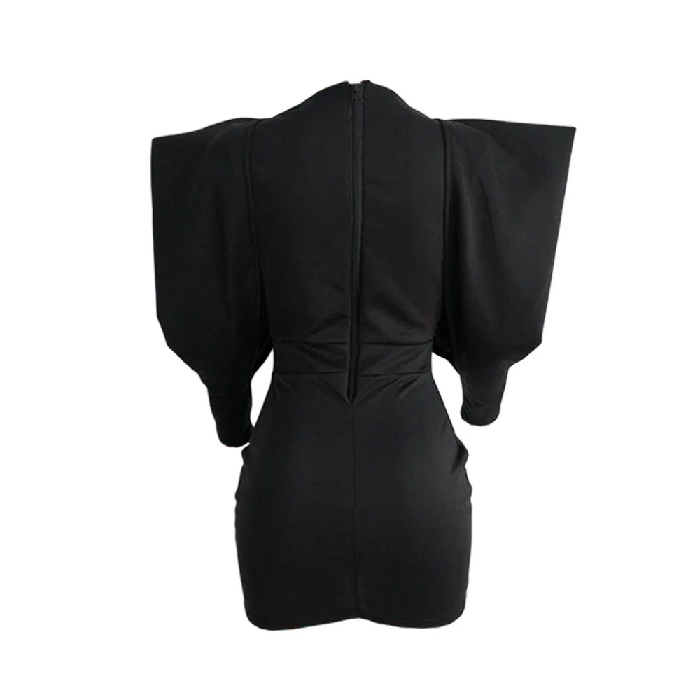 Сексуальная Bodycon Вечерние мини платье женское черное элегантное вечернее Vestido