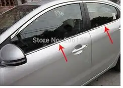 2011-2012 для KIA Rio/K2 4dr Высококачественная оконная отделка из нержавеющей стали (вниз