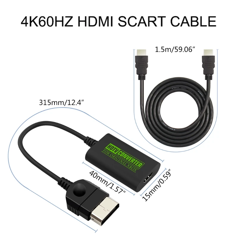 

for Microsoft- XBOX- Retro Video Game Console HDTV HDMI-compatible Converter Adapter High Definition Support Display Modes 480p