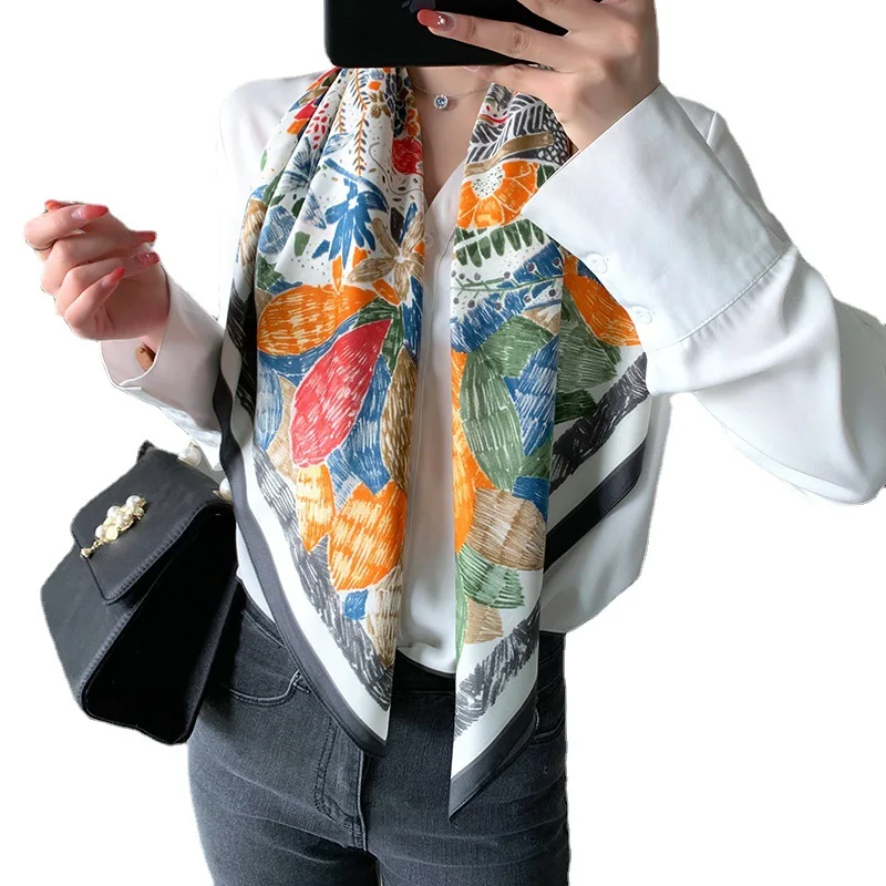 

Mulberry Scarf Women Silk Scarf Luxury Shawl Scarves Beach Cover-ups Bandana Hijabs Bufand de seda Foulard en soie solar playa