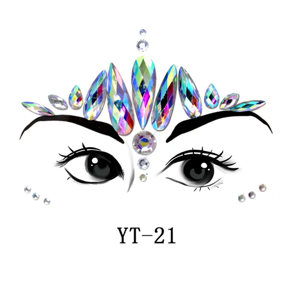 1 шт. рождественские DIY наклейки для бровей лица тела клейкие Кристальные