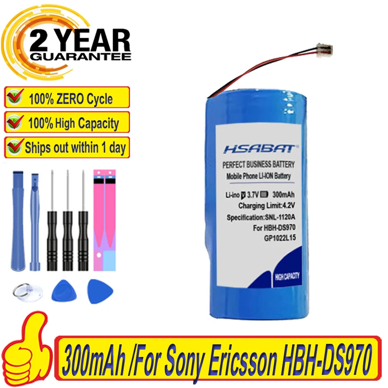 Лидирующий бренд 100% новый 300 мА/ч GP1022L15 Батарея для Sony Ericsson HBH DS970 DS980 наушники