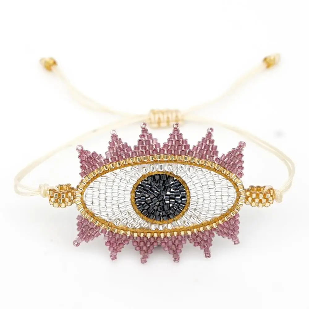 

MIYUKI Bracelet Pulseras CHINGONA-Power Letter Bracelet Mujer Moda Turkish Evil Eye Bracelet Women Bileklik Insta Jewelry