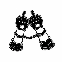 middle finger handcuffs decal pvc car decoration personalized waterproof stickersuitable for all kinds of carszww 3047