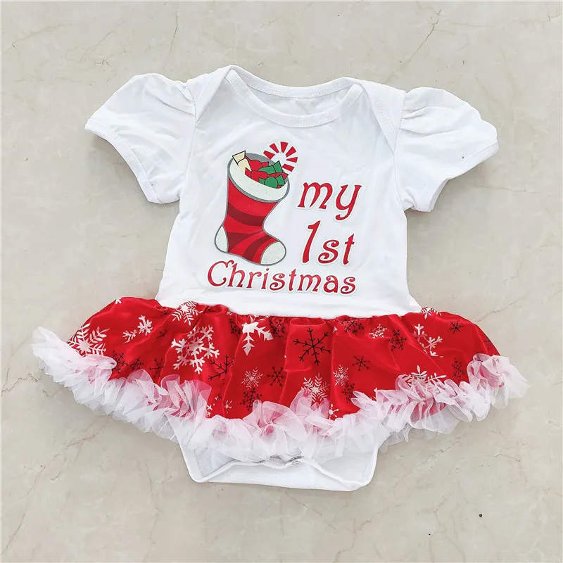 

Baby Girls 2 Years Old Christmas Party Dress Infantil 1st Birthday Christening Costume Newborn Outfit Santa Claus Printed Bebes