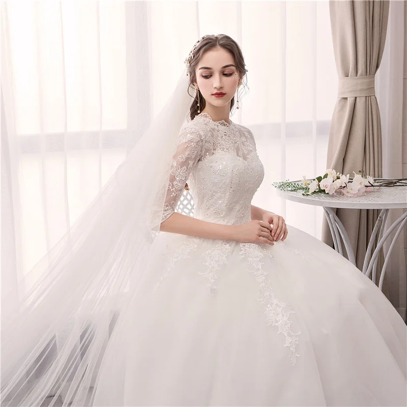 

Wedding Dress New Wedding Bride Off White Belt Lace Neat Wedding Dress Slim And Elegant Vintage