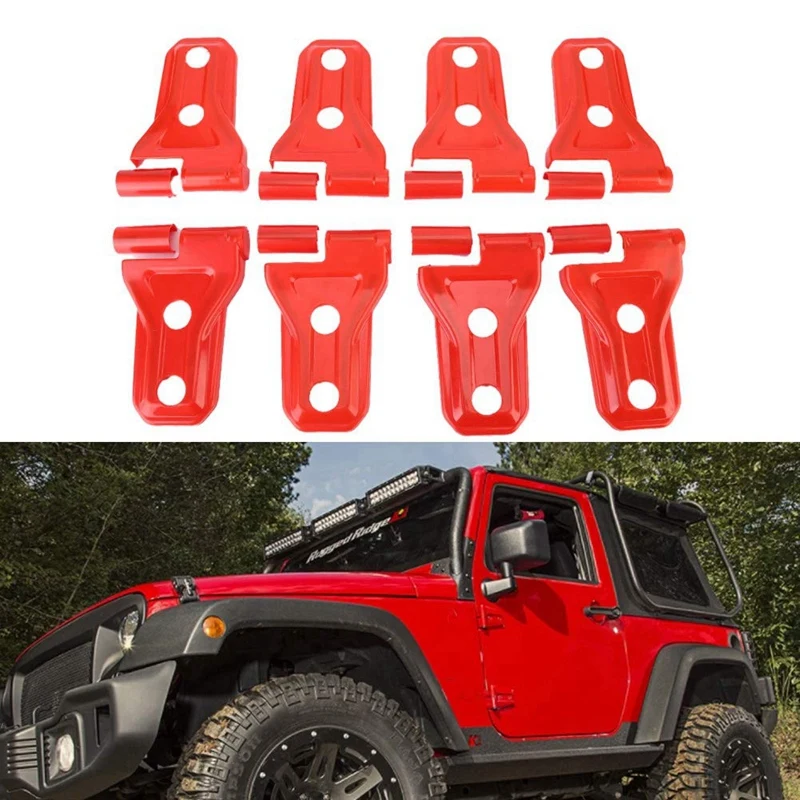 Door Hinge Cover 8 ABS Chrome Plated Side Exterior Molding Trims for Jeep Wrangler JL 2018-2019 Red | Автомобили и мотоциклы