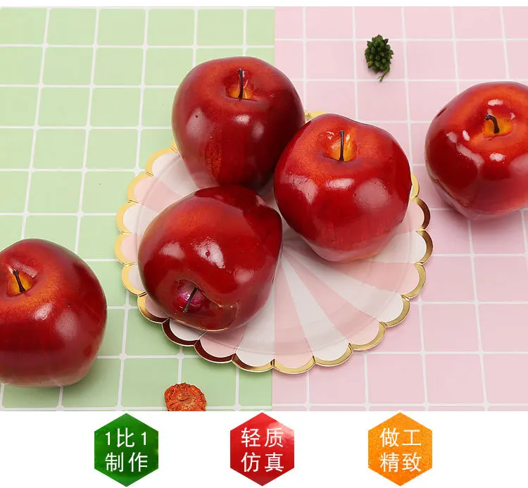 5 шт. искусственные красные вкусные яблоки для домашнего сада и кухни украшения