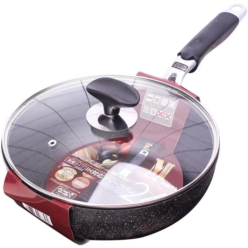 

Maifan Stone Deepening Frying Pan Non-stick Pan Household Wok Pan Steak Pan Wok Induction Cooker General Cookware Cast Iron