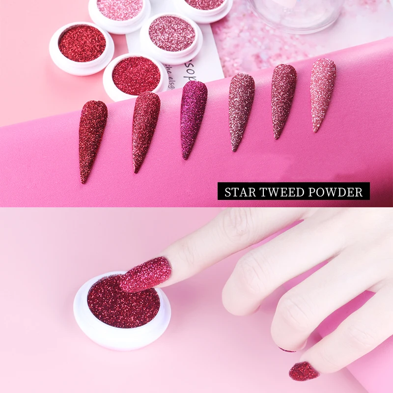 6pcs Set Holographic Nail Powder Laser Glitter Decoration DIY Shimmer Dust Chrome Pigment Sparkly Art Sequin Paillette | Красота и