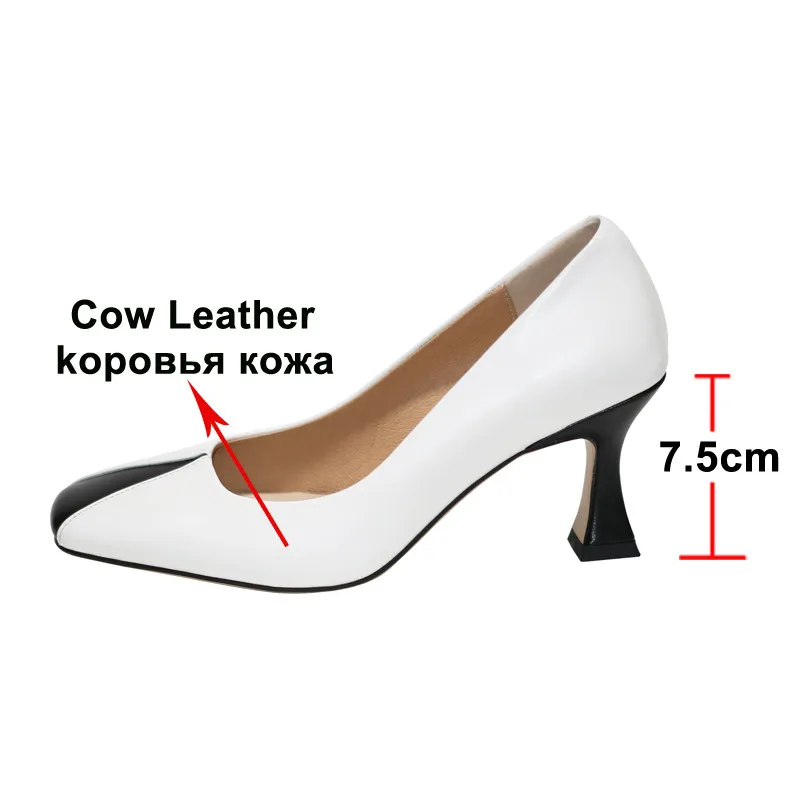 ANNYMOLI/женские туфли лодочки на высоком каблуке Обувь из натуральной кожи рюмочка