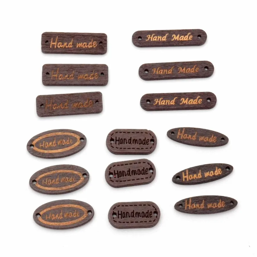 Рукоделие DIY 10/20 шт. дерево &quotручная работа&quot картина 2 отверстия деревянные