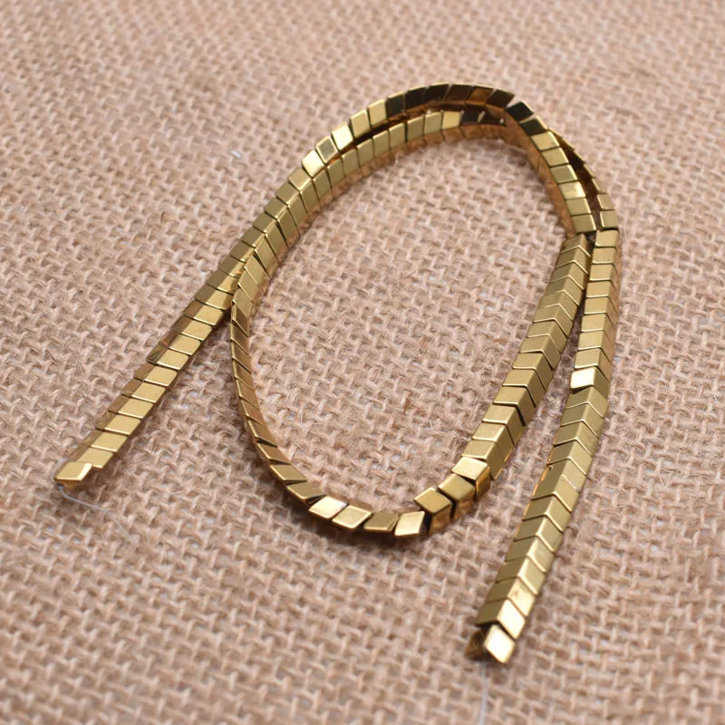 Natural Stone Hematite Beads 6mm Gold/Silver Color Plating Coated Arrow Shape Spacer Loose For Diy Jewelry Marking 15&quot | Украшения и