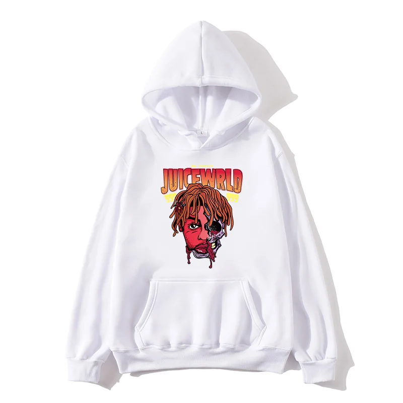 Толстовка с капюшоном J UICEWrld черно белый и красный цвета Свитшот juice wrld juicewrld trap