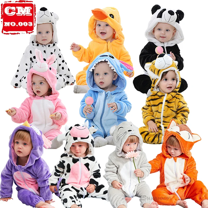 

Cute Cartoon Flannel Baby Rompers Fox Rabbit Panda Pajamas Cotton Baby Boy Girls Animal Costume Baby Jumpsuit Outfit