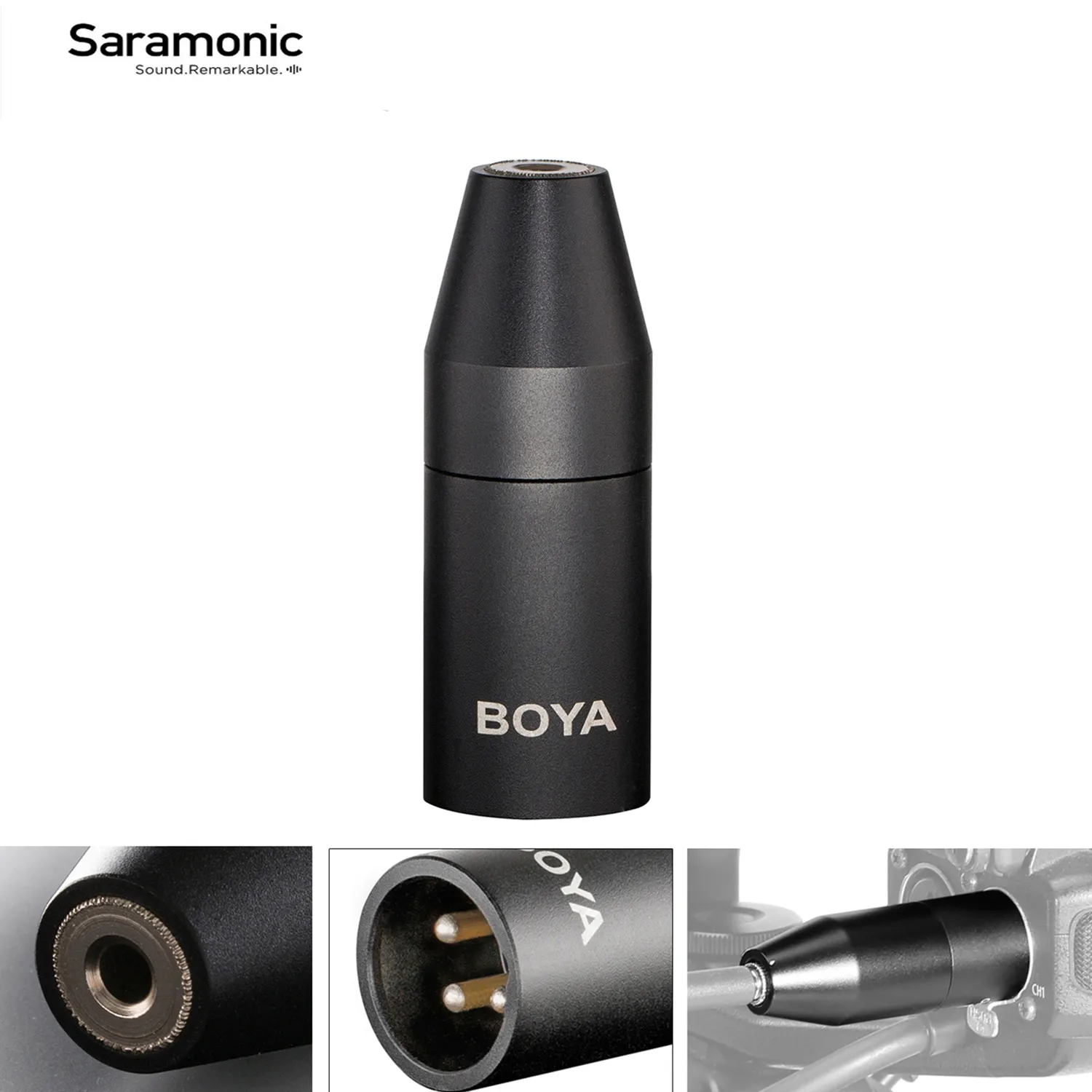 

BOYA 35C-XLR PRO 3,5 мм (TRS) Мини-гнездовой адаптер для 3-контактного XLR штекерного разъема с фантомным питанием