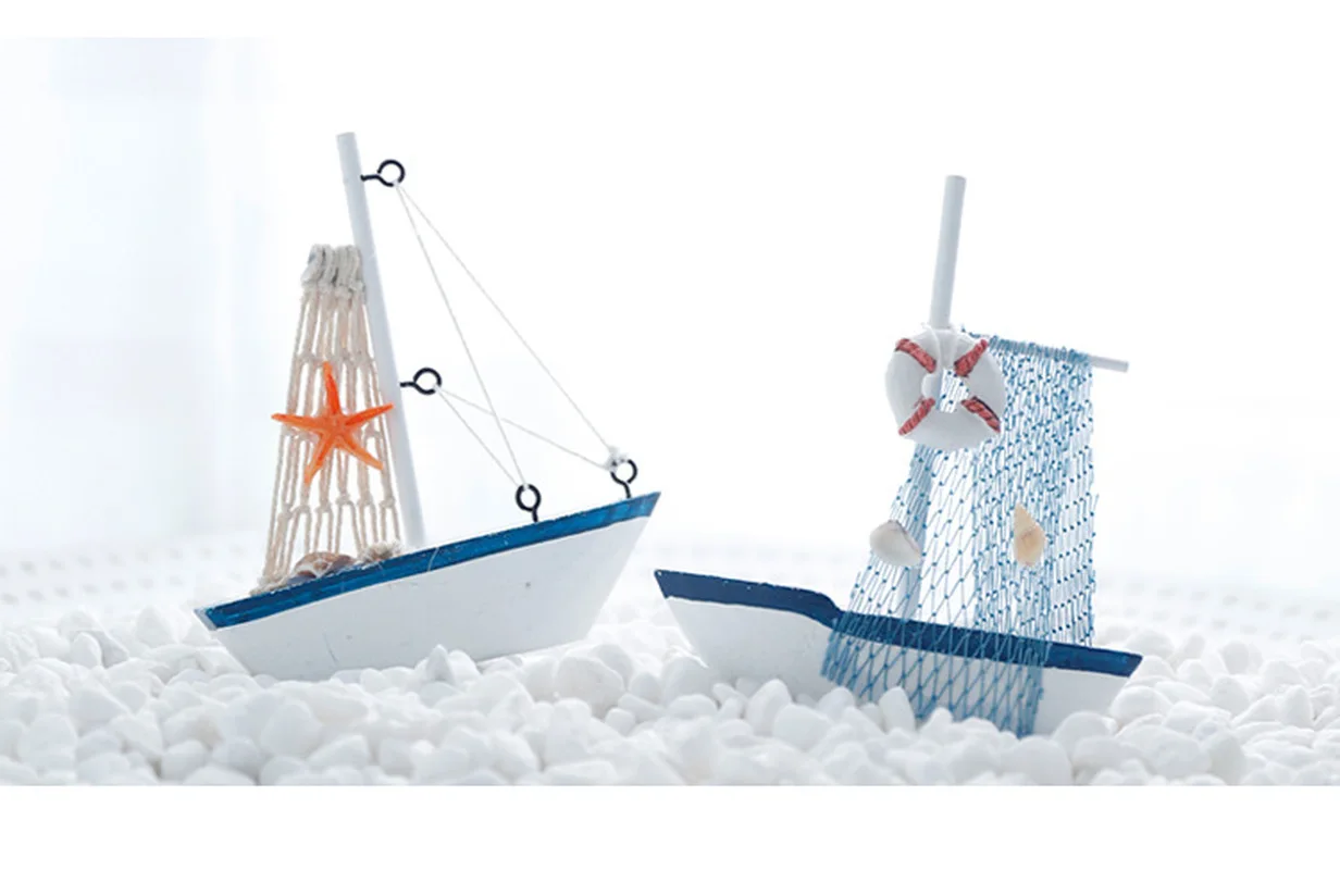 Винтаж Средиземноморский Стиль морской мореходный синий деревянный парусная