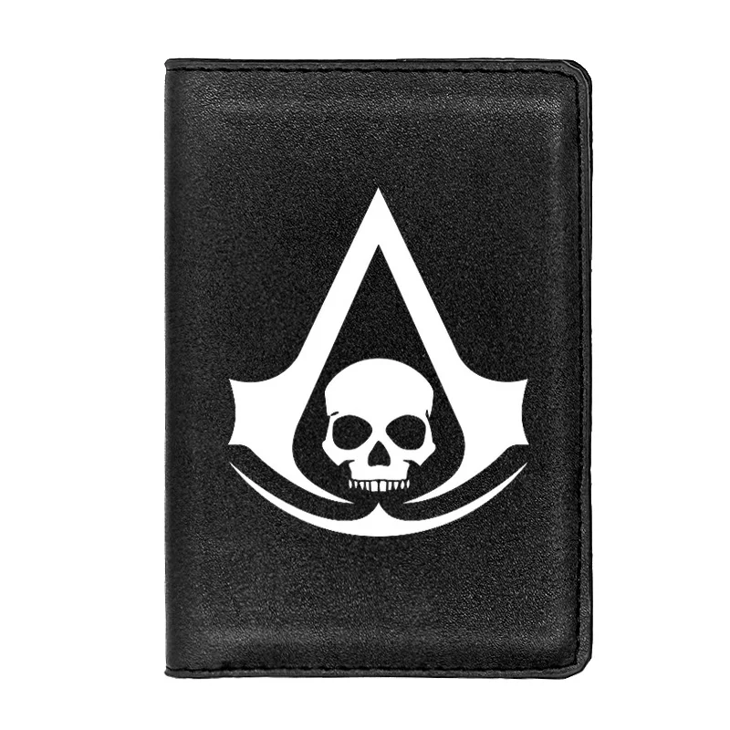 

Punk Style Assassin Skull Printing High Quality Leather Passport Case