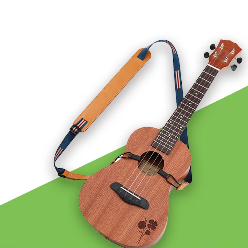 

Longteam Ukulele Free Punching Strap Slanting Tailless Nail Ukulele Strap Shoulder Strap Piano (Yellow Ethnic Style)