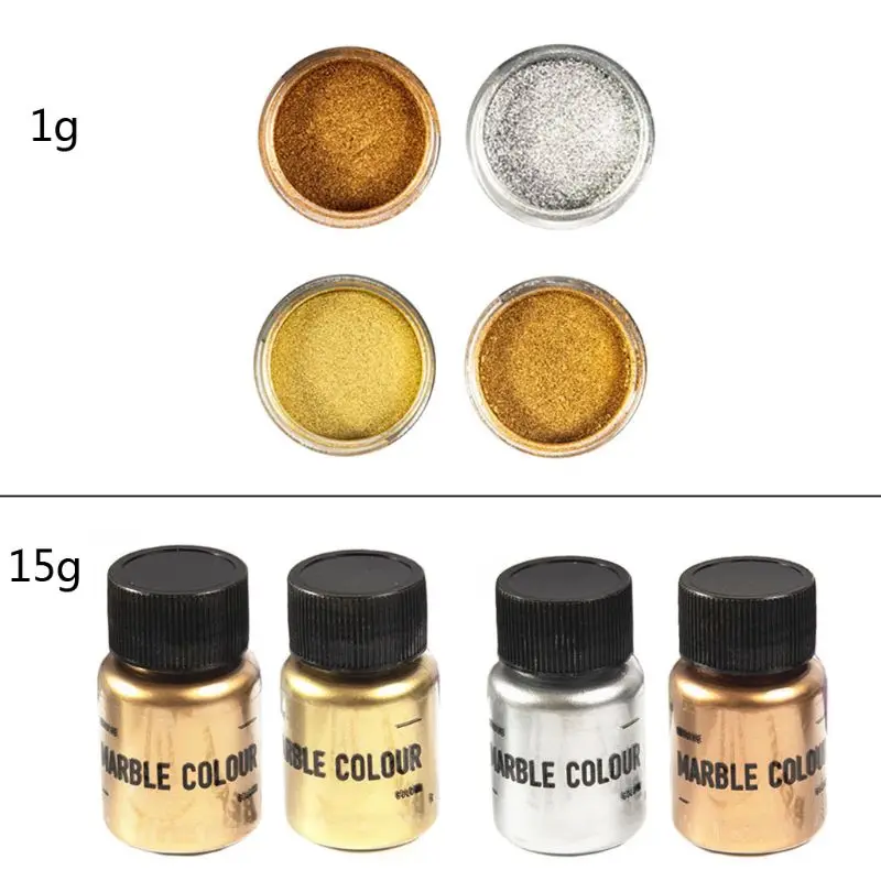 

4 Color Mirror Metal Texture Pearl Powder Epoxy Resin Colorant Glitter Marble Metallic Pigment Resin Dye Jewelry Making