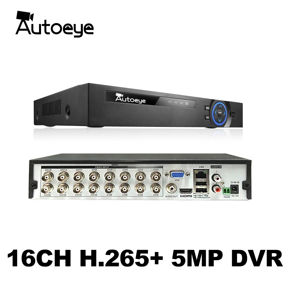 

Autoeye 6in1 H.265+ 16/8/4ch AHD DVR for AHD TVI CVI 5MP 4MP 1080P 720P Camera CCTV Recorder NVR IP CAMERA Xmeye Onvif CCTV DVR