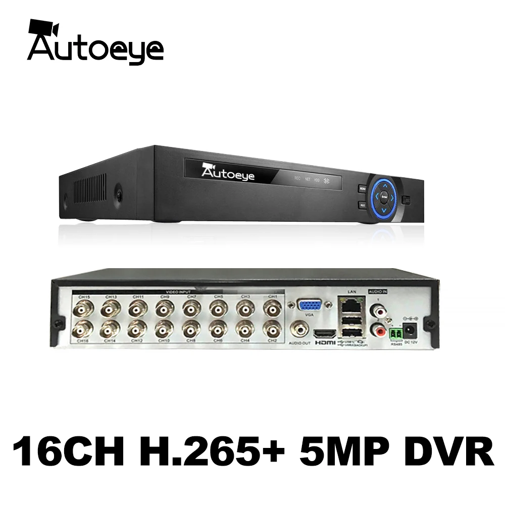 Autoeye 6 в 1 H.265 + 16/8/4 каналов AHD DVR для TVI CVI 5MP 4MP 1080P 720P камера видеонаблюдения