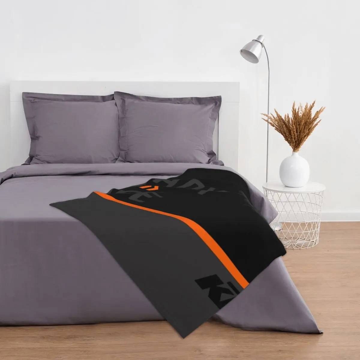 KTM Dark Throw Blanket-Manta de forro polar para cama, manta de felpa para sof&aacute;, franela c&aacute;lida, ropa de cama para viajes en casa, suave para adultos y ni&ntilde;os-3