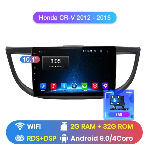 Junsun 4G+ 64G Android 9,0 для Honda CR-V CRV 2012 2013 Авто 2 din автомагнитола стерео плеер Bluetooth gps Нет 2din dvd - Цвет: WIFI 2-32GB