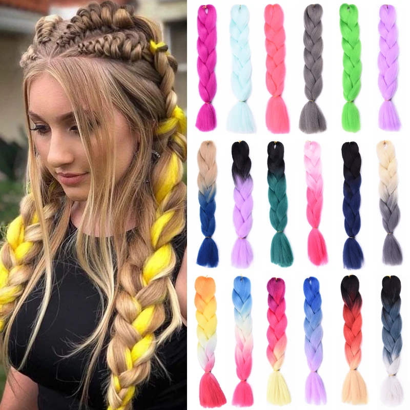 Kanekalon Jumbo Braid синтетические Омбре плетение волос Xpression волосы для косичек крючком