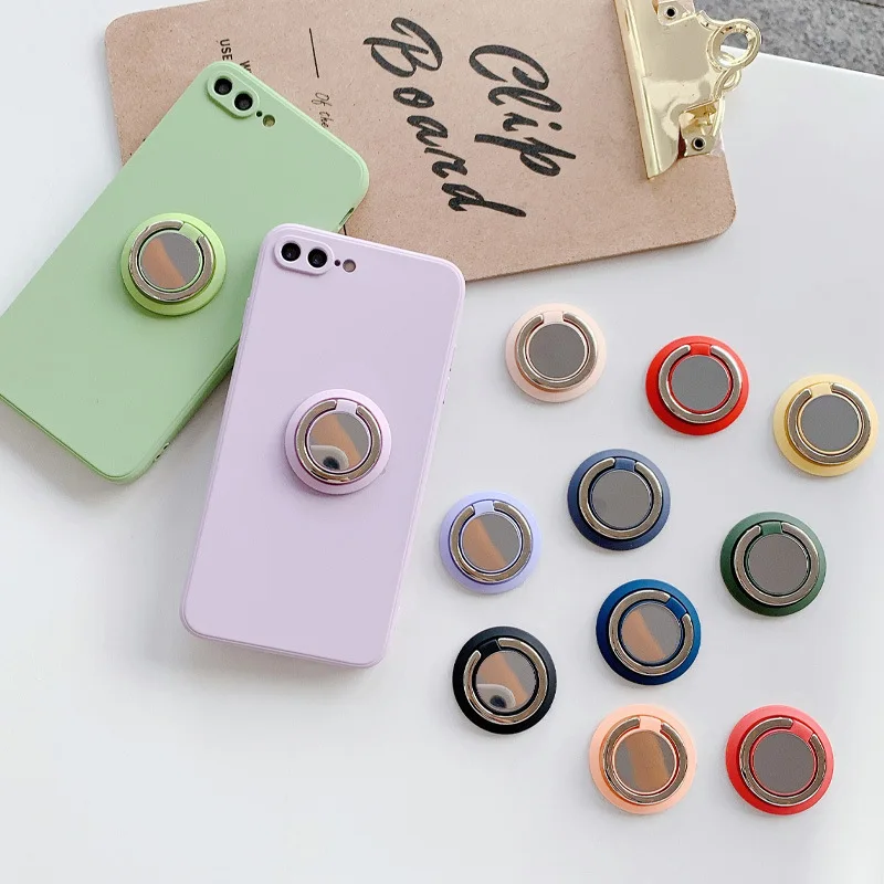 z87 new mobile phone fastened ring stand liquid feel lazy phone holder round magnetic ring support for iphone11 12 ipad bracket free global shipping