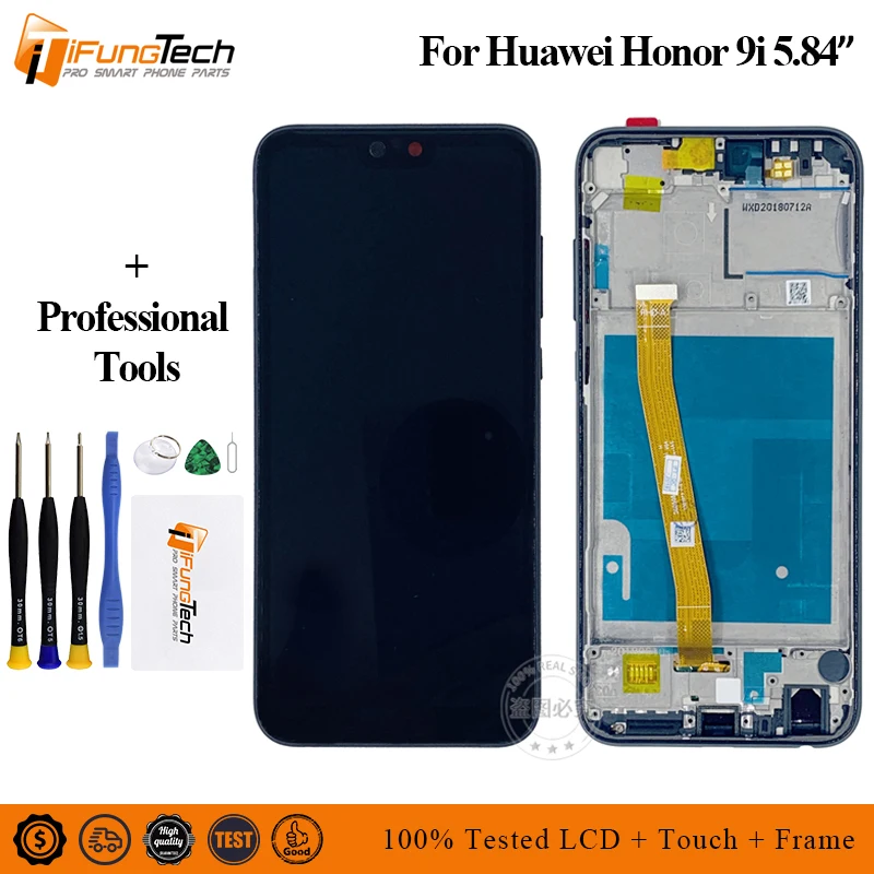 5,84 '' для huawei Honor 9i /Honor 9N LLD-AL30 LLD-AL20 Полный ЖК-дисплей+ кодирующий преобразователь сенсорного экрана в сборе протестирован