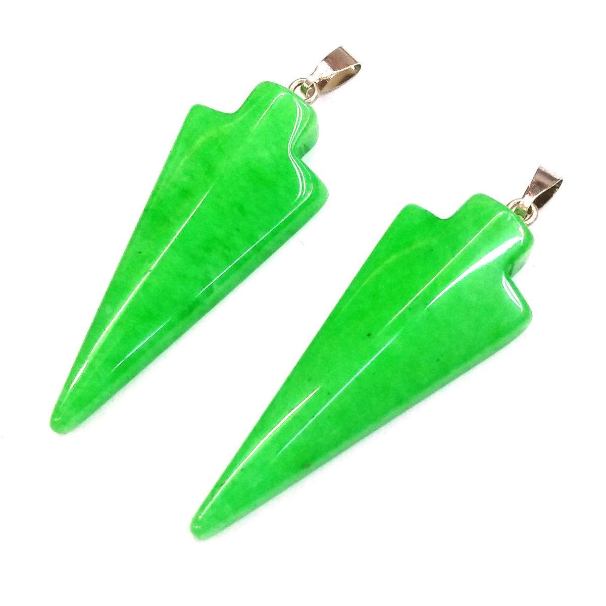

Cone Snowflow Stones Malaysian Jades Pendant Reiki Healing Natural Stone Amulet DIY Jewelry Natural Stone Charms Size 17x40mm