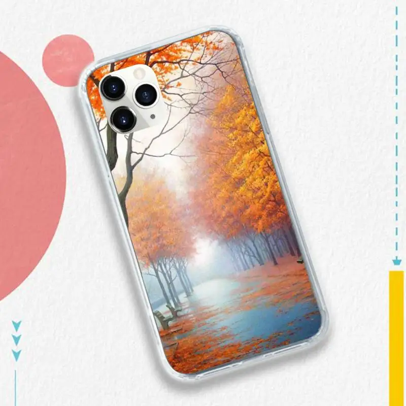 

Red leaves Autumn maple leaves high quality luxury Phone Case shell for iPhone 11 12 pro XS MAX 8 7 6 6S Plus X 5S SE 2020 XR