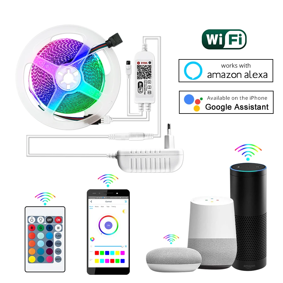RGB лента Светодиодная гибкая с поддержкой Wi Fi и управлением через