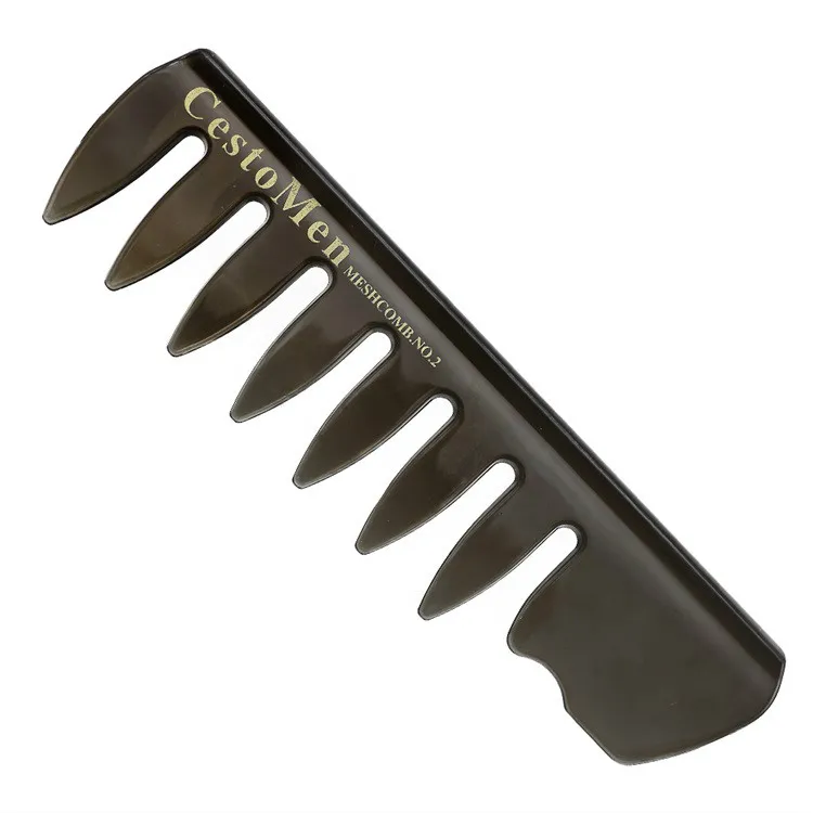 NO.2 CestoMen Eco Friendly Hair Pomade Comb Classic Oil Head Wide Teeth Comb For Men Barber Hair Comb Double Side Fork Comb - Цвет: NO.2
