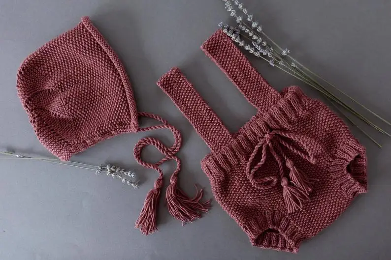 Вязаный комбинезон для маленьких мальчиков и девочек милый Осенний на подтяжках