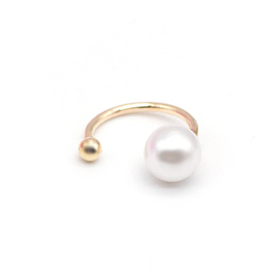 Pearl Gold 8mm 1 шт.,, в стиле панк, с полукруглый Кафф зажим для основы на серьги для Для женщин u-образный ушные клипы очарование украшения бохо шик Золото Тон серьги Подарки - Окраска металла: Pearl Gold 8mm