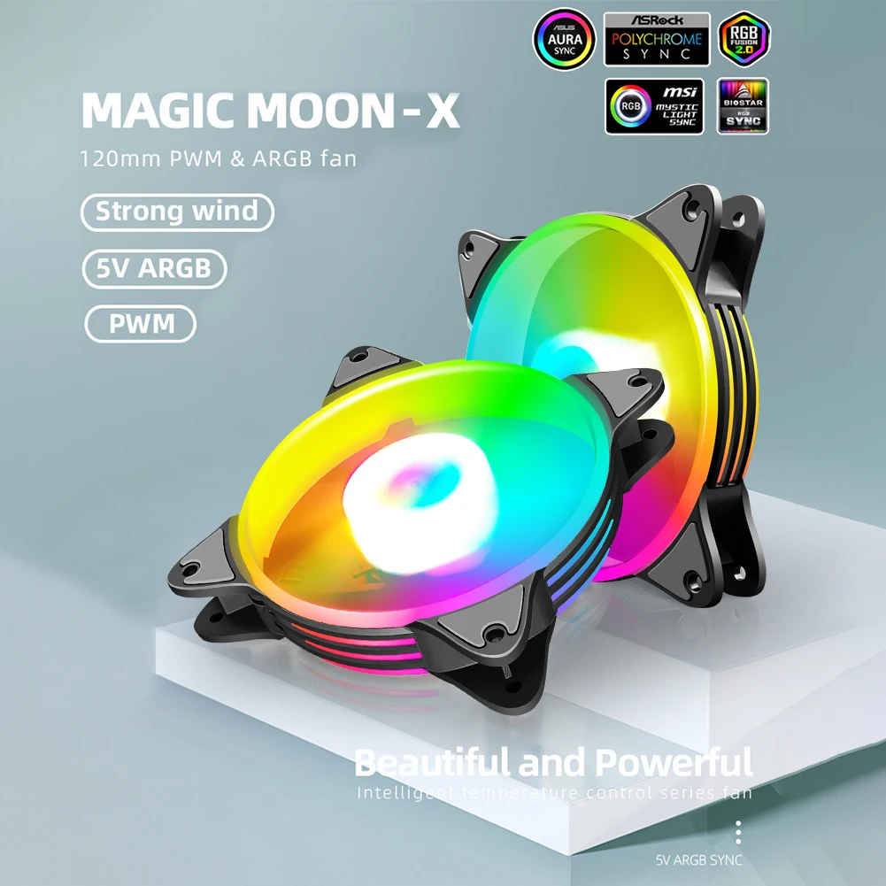 

Кулер COOLMOON для ПК, 120 мм, 5 В, 3 контакта, ARGB, 4 контакта