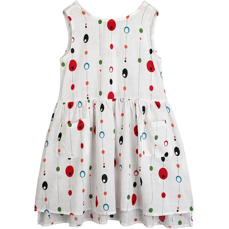 New Baby Princess Dress Dot Kids Dresses for Girls V Back Children Sundress Teen Summer Clothes Girl Clothing #5116 | Детская одежда и
