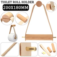fashion wooden roll paper holder rack bathroom toilet tissue paper holder organiser wooden roll stand with screw