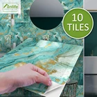 FunlifeБлестящий1520 см Малахит синий Агатовые мраморные наклейки для плитки водостойкая Настенная картина для ванной комнаты кухни кемпера домашний декор