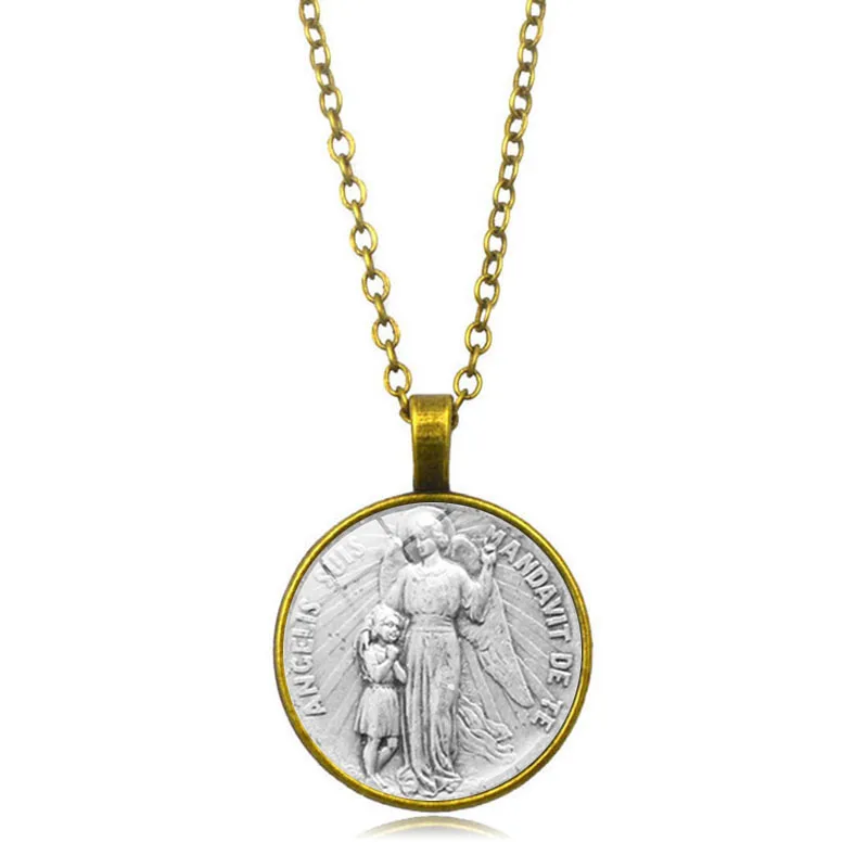 XSWX2178-bronze Мужское ожерелье, Archangel St. Майкл, защитите меня, Сейнт щит, защита, шарм, русский орходокс, подвеска, цепочка, ожерелье - Metal Color: XSWX2178-bronze
