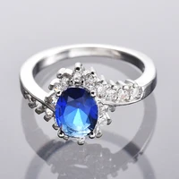 trendy rings 925 silver jewelry with zircon gemstone oval shape finger ring accessories for women wedding party gifts wholesale