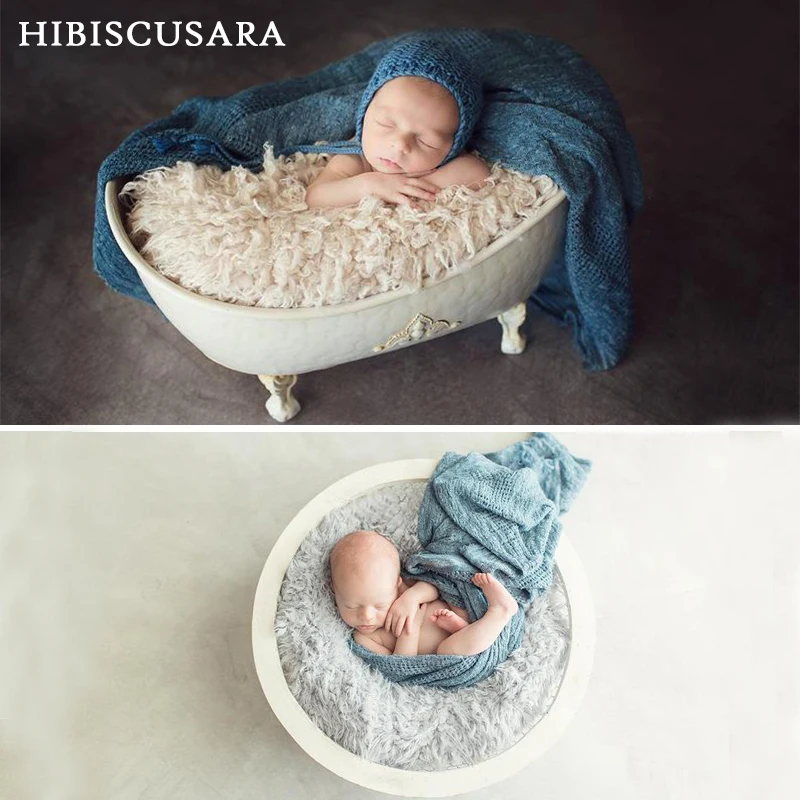 90*200 CM Big Size Baby Photography Wraps Cloth Netting Fabric Infant Elastic Soft Swaddling Newborn Retro Photo Props Blanket