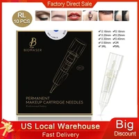 10pcs biomaser tattoo needles disposable permanent makeup cartridge needle for machine eyebrow tattoo lip with 1r2r3r5r