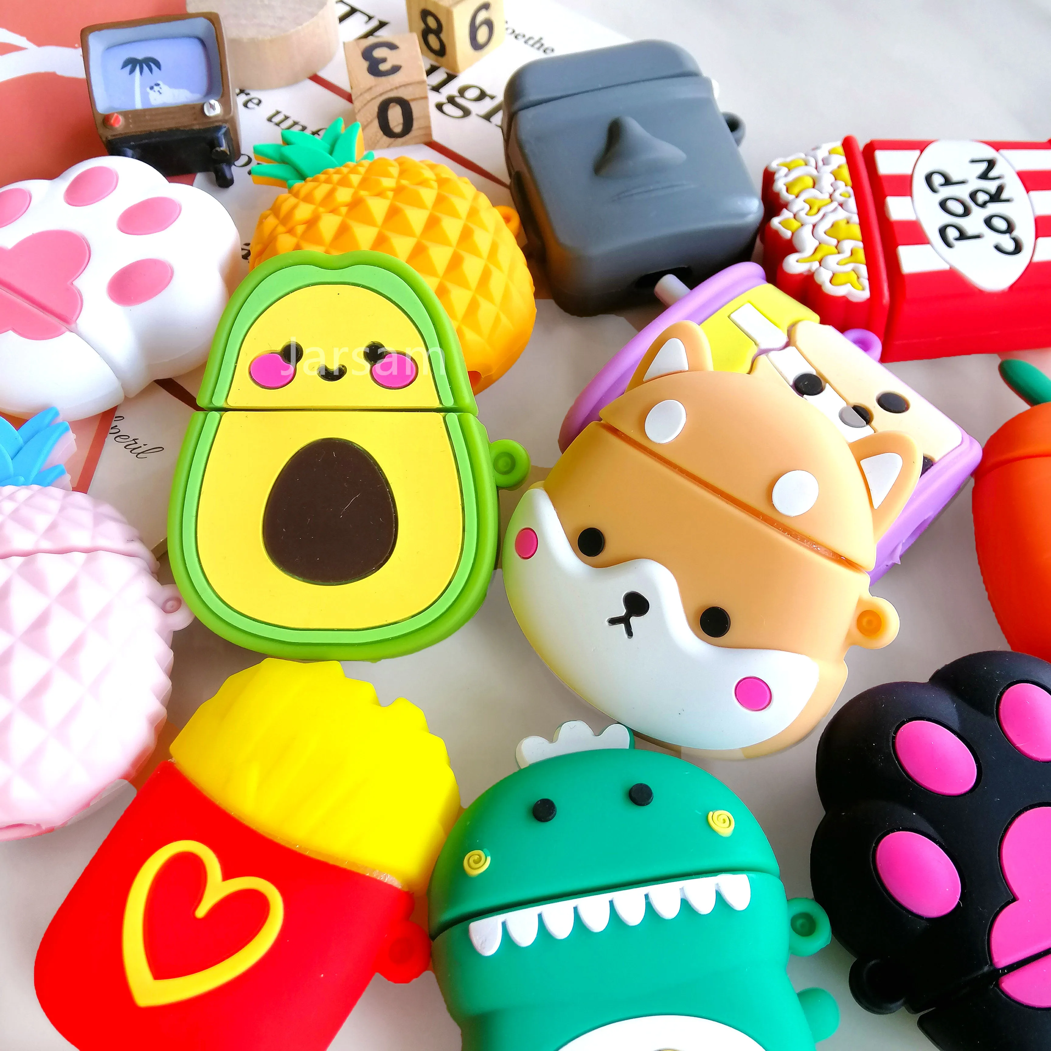 

Роскошный 3D чехол с изображением фруктов для AirPods 1 2, беспроводная гарнитура, мягкий силиконовый защитный чехол для наушников Airpods, чехол