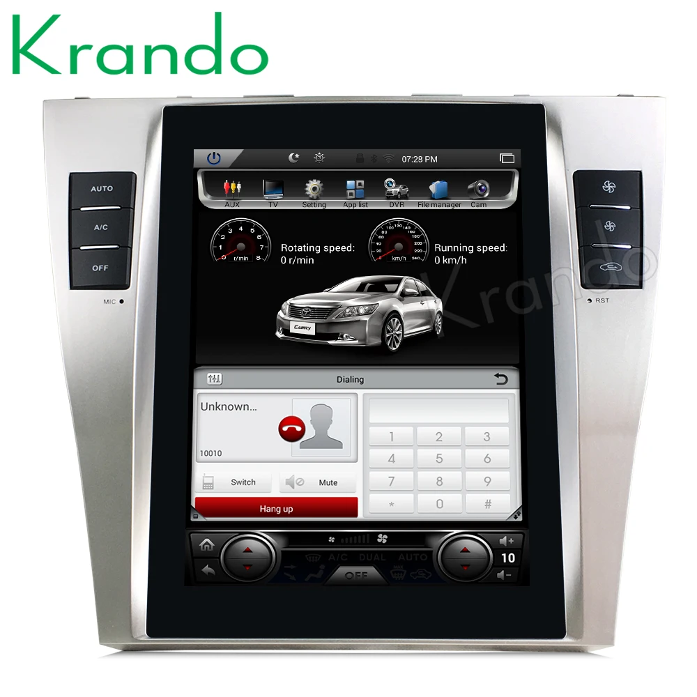 Krando Android 8,1 10," Tesla вертикальный экран Автомобильный мультимедийный плеер gps для Toyota Camry 2007-2011 радио аудио стерео BT wifi