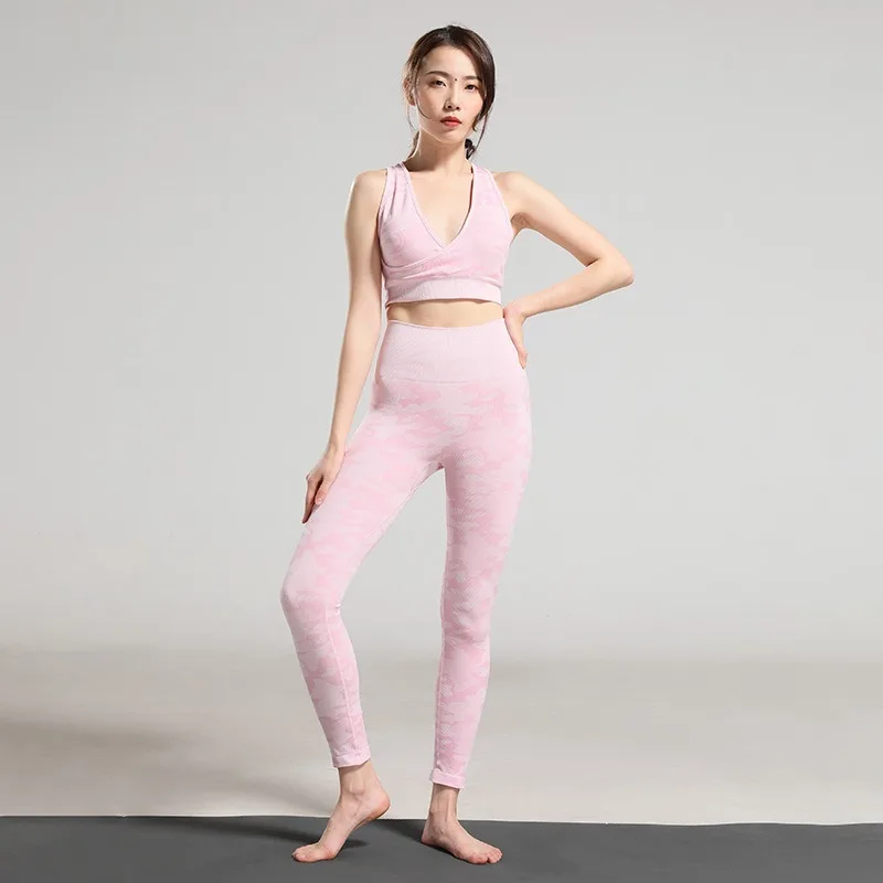 

Yoga Leggings Sweatpants Camo Slim Hip High Elastic Tights Squat Proof Trousers Jogging Pants Sportswear Comfy Workout Stretch